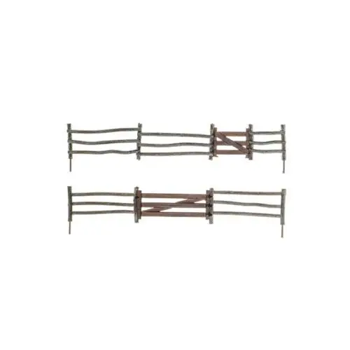 Log Fence - Kit With Gates, Hinges & Planter Pins -- Total Scale Length: 192' 58.5M 1