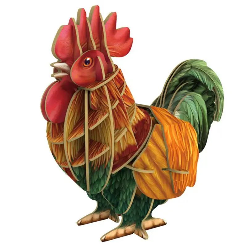 Makebug Voices Of Nature Rooster 3D Kraft Paper Puzzle 1