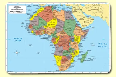 Map Of Africa Placemat 1