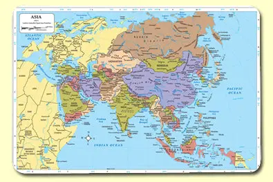 Map Of Asia Placemat 1