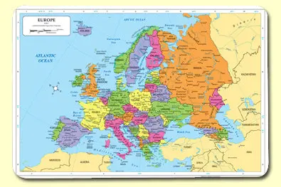 Map Of Europe Placemat 1