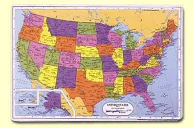 Map Of The Usa Placemat 1