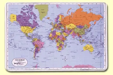 Map Of The World Placemat 1