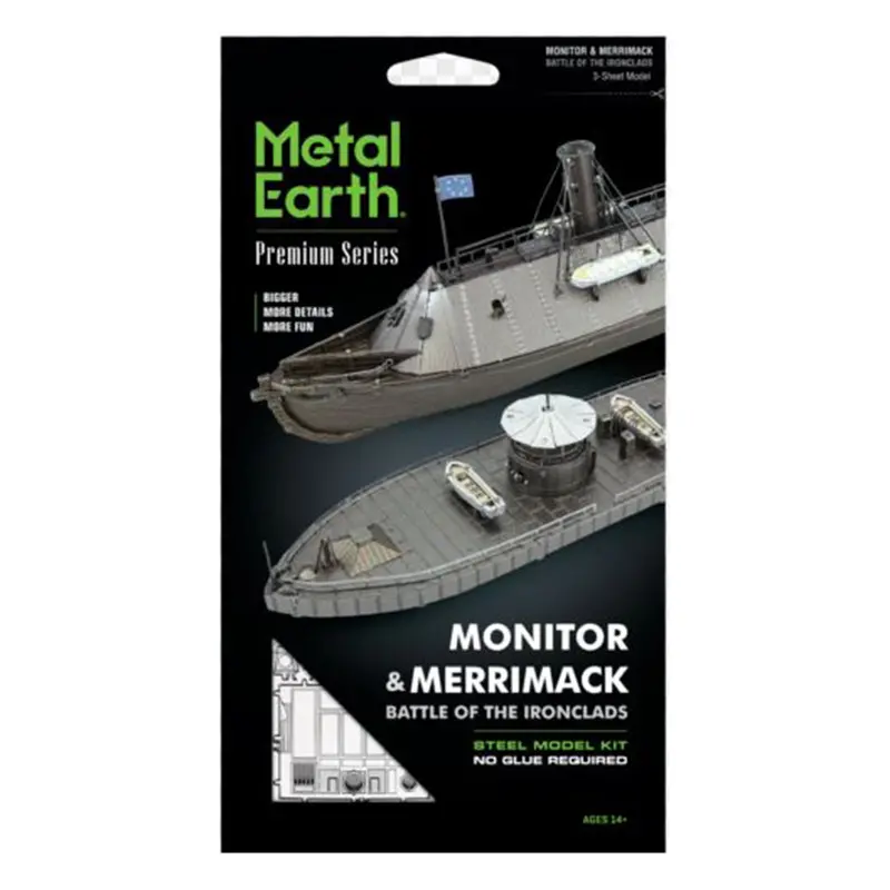 Metal Earth Iconx Ironclads Monitor And Merrimack Steel Model Kit 1