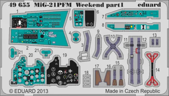 Mig-21Pfm Weekend 1/48 Model Interior Kit 1