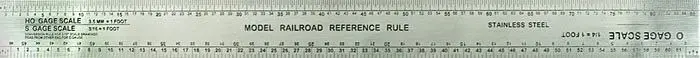 Model Railroad Ruler - 12" 30.5Cm -- Stainless Steel, Multi Scales 1