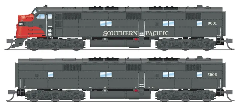N Emd E7a/Unpowered B Set With Sound & Dcc Paragon4(Tm) Southern Pacific #6001, 5906 (Gray, Red) 1