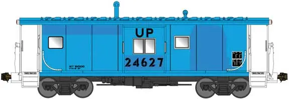 N  International Car Bay Window Caboose Phase 4 - Ready To Run -- Union Pacific #24627 (Patched Ex-Ri, Blue, White, Black) 1