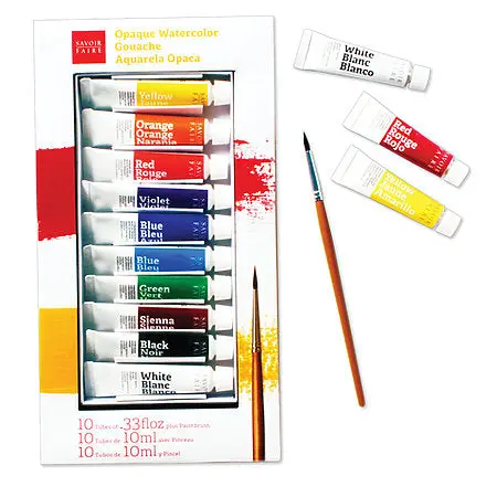 Opaque Watercolor Gouache - 10 Tube Set 1