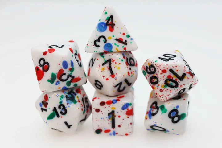 Paint Splatter Polyhedral Dice Set (7) 1