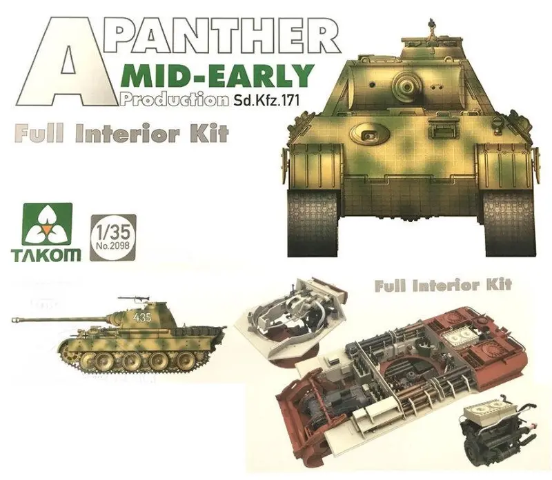Panther A Mid-Early Production With Interior (1/35 Scale) Plastic Military Model Kit 1