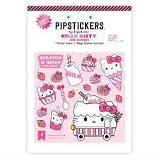 Pipsticks Scratch N' Sniff Hello Kitty Milk Stickers Set 1