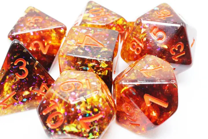 Pumpkin Light Polyhedral Dice Set (7) 1