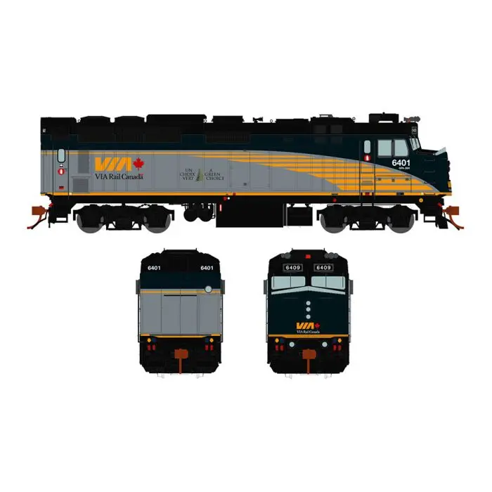 Rebuilt Gmd F40ph-2D - Standard Dc -- Via Rail Canada 6442 (Renaissance Scheme, Gray, Green, Yellow) 1
