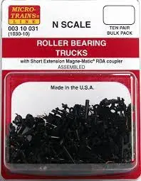 Roller Bearing Trucks With  Short Ext. Couplers 10Pr (1030-10) 1