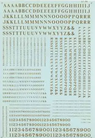 Roman (Condensed) Gold Ho Decal Set Alphabets & Numbers Msi90033 1
