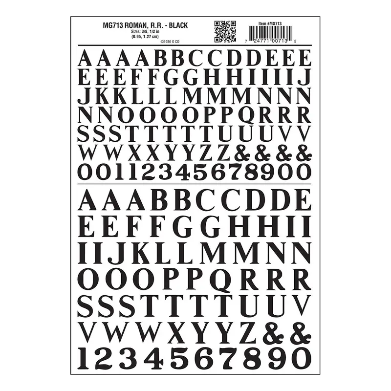 Roman Letter Large Black Decals 1
