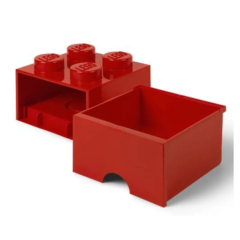 Room Copenhagen Lego Bright Red 4-Knobs Storage Brick 1