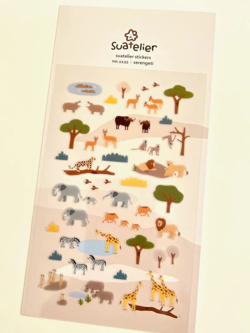 Serengeti Animal Safari Flat Stickers 1