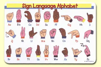 Sign Language Placemat 1