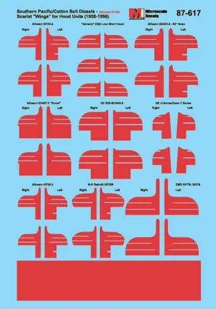 Southern Pacific Sp Red Wings For Athearn, Atlas, Con-Cor & Rail Power Products Diesels, 1958-1984 1
