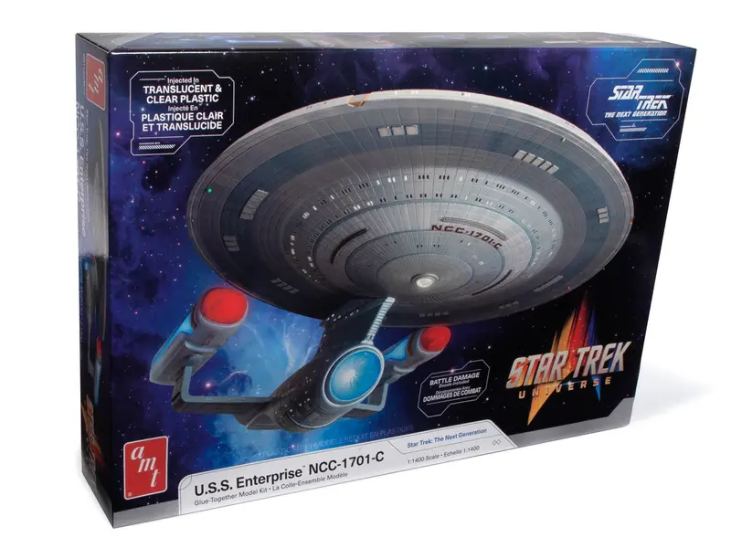 Star Trek U.S.S. Enterprise Ncc-1701-C (1/1400 Scale) Plastic Sci-Fi Model Kit Amt1332m 1