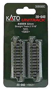 Straight Roadbed Track Section - Unitrack -- 2-7/16" 62Mm Pkg(4) 20-040 1