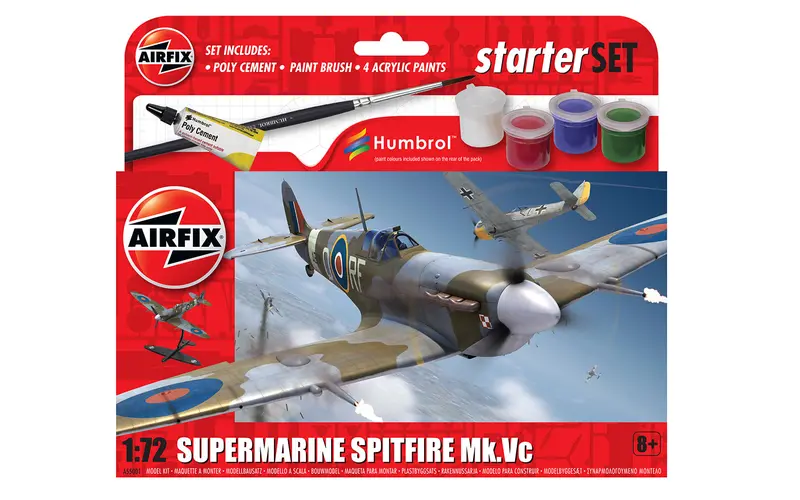 Supermarine Spitfire Starter Set (1/72 Scale) Aircraft Model Kit 1