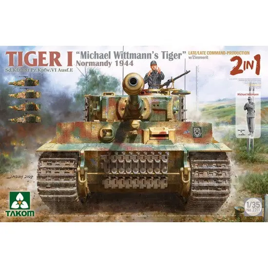 Takom - Tiger 1 Late/Late Command-Production 'Michael Wittman's Tiger 1 Normandy 1944 (1/35Th Scale) Plastic Military Model Kit 1