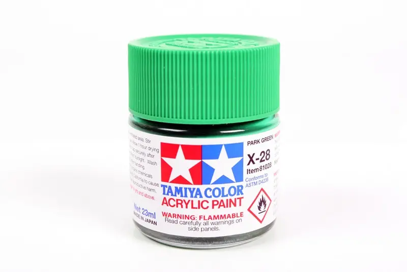 Tamiya Color X-28 Park Green Gloss Acrylic Paint 23Ml Tam81028 1