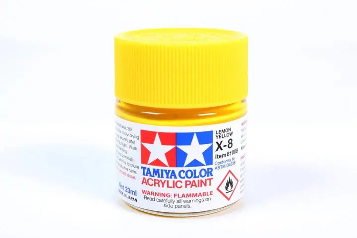 Tamiya Color X-8 Lemon Yellow Gloss Acrylic Paint 23Ml Tam81008 1
