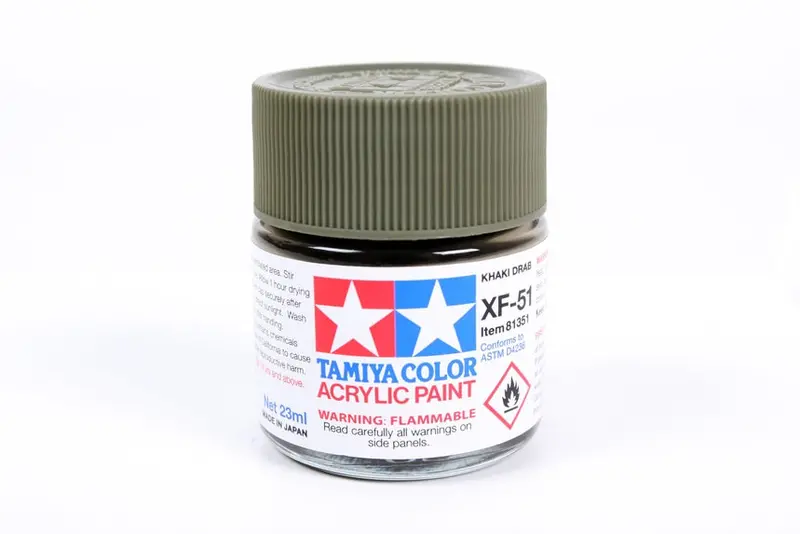 Tamiya Color Xf-51 Khaki Drab Flat Acrylic Paint 23Ml Bottle Tam81351 1
