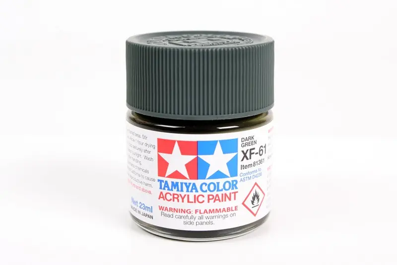 Tamiya Color Xf-61 Dark Green Flat Acrylic Paint 23Ml Tam81361 1
