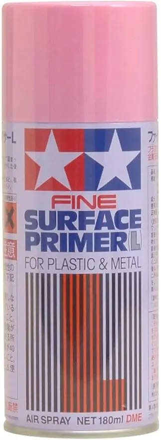 Tamiya Fine Surface Primer For Plastic And Metal Pink 180Ml Spray Paint Can Tam87146 1