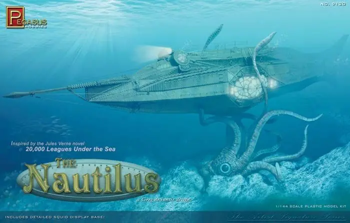 The Nautilus Submarine With Squid Base (1/144 Scale) Sci Fi Model Kit 1