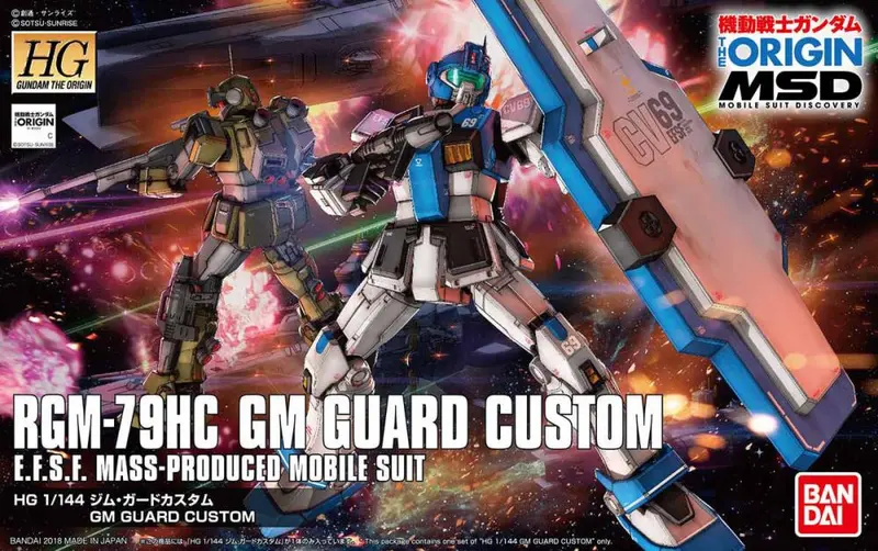 The Origin - Gm Guard Custom (1/144Th Scale) Plastic Gundam Model Kit 1