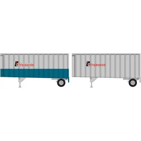 Transcon Ho Scale 28' Trailers With Dolly 1