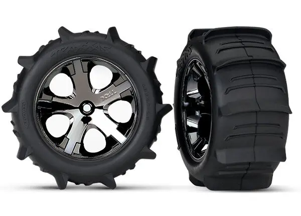 Traxxas Rustler Tires & Wheels Assembled Glued (2.8") (2Wd Electric Rear) (2) (Tsm Rated) Tra3776 1
