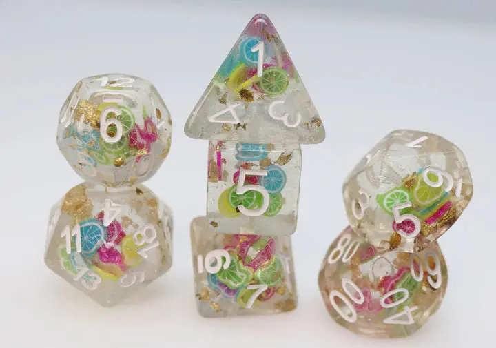 Tropical Punch Polyhedral Dice Set (7) 1
