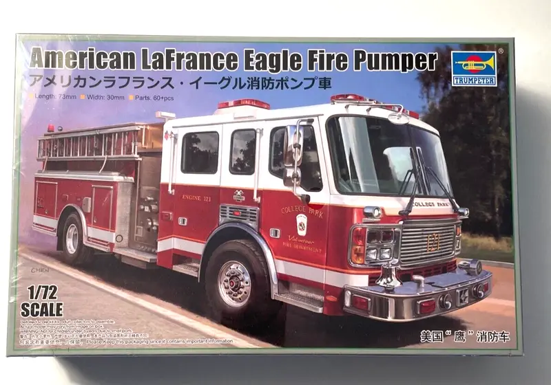 Trumpeter American Lafrance Eagle Fire Pumper 72Nd Scale Model Kit 1