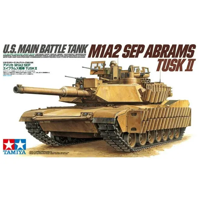 Us Main Battletank M1a2 Sep Abrams Tusk Ii (1/35 Scale) Plastic Military Model Kit Tam35326 1