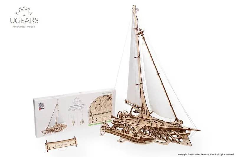 Wooden Trimaran Merihobus Mechanical Model Kit 1