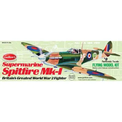 Wwii Model Spitfire 1/30 Scale Balsa Model Kit Gui504 1