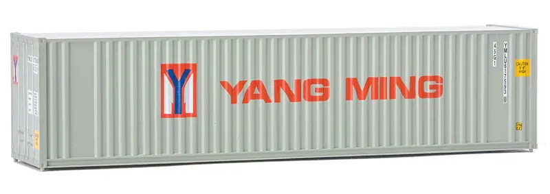 Yang Ming (Gray, Red, Blue) 40' Hi-Cube Corrugated Container With Flat Roof 1
