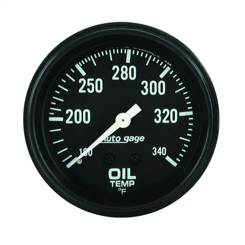 Autometer 2314 Mechanical Oil Temperature Gauge – 2-5/8" Dial, 100–340°F, Black Housing 1
