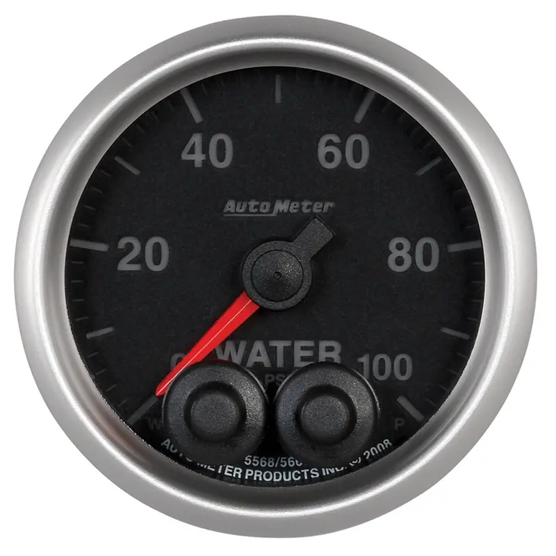 Autometer Elite 2-1/16" Stepper Motor Water Pressure Gauge – 100 Psi, With Warning Light And Plug-And-Play Harness 1