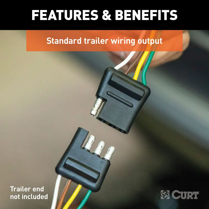 Curt 56042 Custom 4-Way Flat Trailer Wiring Harness For Toyota Highlander (Oem Tow Package Required) 1