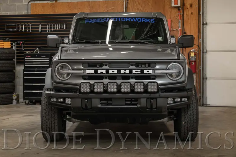 Diode Dynamics Ss5 Grille Lightbar Kit – 6-Pod Crosslink System, Pro White Leds, Bronco-Specific Mounting 1