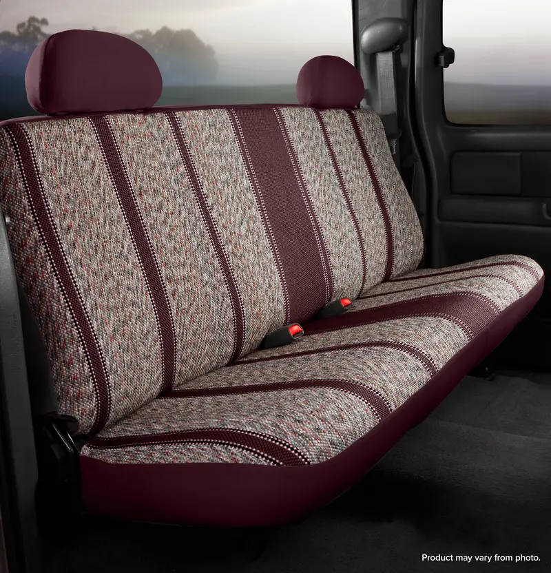 Fia Tr47-21 Wine-Colored Wrangler Bench Seat Cover With Saddle Blanket Design 1