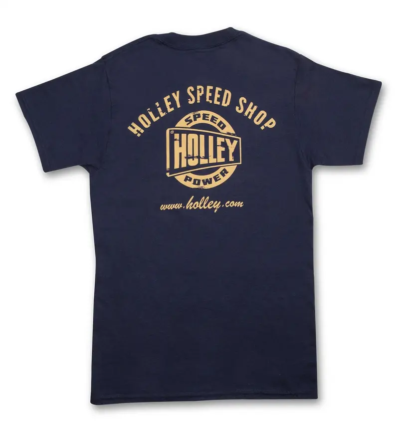 Holley 10132-Mdhol Official Truck Door T-Shirt – Navy, Medium, Pocket Detail 1